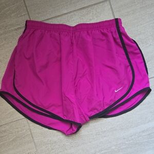 Nike Women's Pink and Black Athletic Shorts